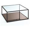 Wink Design Ivry Cube Tavolino, Nero Opaco, Trasparente, Specchio Rose Gold, H35 x 80 x 80 cm