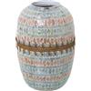 DRW Vaso da Tavolo in Madreperla e Rattan 23 x 35 cm, Bocca 11 cm, Nasce e Ratto, con Vari Colori, 23x35cm, Boca 11cm