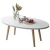 POCHY Tavolino Tavolino da caffè ovale in legno massello Tavolino centrale moderno Tavolino rotondo piccolo Tavolino da accento creativo Tavolino da divano alla moda