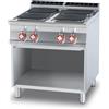 LOTUS Cucina elettrica professionale con 4 piastre quadrate - cm 80 x 90 x 90 h