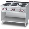 LOTUS Cucina elettrica professionale con 6 piastre tonde - cm 120 x 90 x 90 h