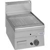 DEXION Fry top professionale a gas con piastra rigata in acciaio - Potenza kW 5.1 -Cm 40 x 60 x 27 h