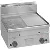 DEXION Fry top professionale a gas con piastra 1/2 liscia 1/2 rigata in acciaio - Potenza kW 10.2 - Cm 60 x 60 x 27 h