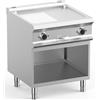 DEXION Fry top elettrico - Piastra 1/2 liscia 1/2 rigata cromata - Cm 70 x 73 x 85 h