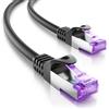 deleyCON 0,25m Cavo di Rete CAT7-10 Gigabit - RJ45 Cavo Patch & Ethernet (Rame, Schermatura SFTP PiMF) - per l'Alta Velocità LAN DSL Interruttore Modem Router Pannello Patch - Nero