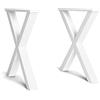 Skraut Home - Supporto - Piedi - Cavalletto - a forma di X - Gambe del tavolo in legno massello - Soggiorno - Sala da pranzo - Scrivania - Laccato Bianco - 72 x 72 cm