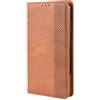 DESSEN Cover per Huawei Honor X7a, Wallet Style PU Leather Shell, Custodia a Libro Flip Smart Magnetica con Appoggio e Porta Carte di Credito. Marrone