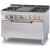LOTUS Cucina professionale a gas con 4 Fuochi + Tutta piastra - Forno a gas statico - cm 120 x 90 x 90 h
