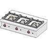 LOTUS Fornellone 3 fuochi - A gas - cm 105 x 60 x 25 h