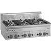 DEXION Cucina professionale a gas con 6 fuochi - Potenza 3 x kW 2.7 + 3 x kW 3.15 - cm 100 x 60 x 27 h