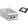 DEXION Cucina professionale a gas con 2 fuochi - Potenza 2 x kW 5.5 - Cm 40 x 73 x 25 h