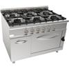 D.L. SERVICE Cucina a gas - N.6 fuochi - Forno gas - cm 120 x 90 x 85 h