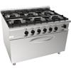 D.L. SERVICE Cucina a gas - N.6 fuochi - Forno gas - cm 120 x 90 x 85 h