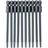 Hilitand 10pcs 100mm lunghe punte cacciavite torx set acciaio legato S2 1/4 codolo esagonale T10 punte di cacciavite a stella magnetica di sicurezza
