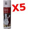 SOLCHIM Kit Risparmio con 5 Bombolette Spray da 600 ml di Neve Artificiale per Alberi di Natale e Presepi