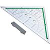 FABER-CASTELL - Goniometro da 20 cm con impugnatura rimovibile | Grande squadra da disegno per misurare, disegnare e tracciare con precisione