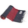Bersuse 100% Coton - Cayman Asciugamano Turco - Fouta Peshtemal per Bagno e Spiaggia - Blu/Rosso
