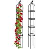 Relaxdays Set da 2 Obelischi per Piante Rampicanti, Graticolato per Piante, Rose, Edere, H x D: 188 x 30 cm, Nero