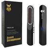 VIKICON Pettine Barba Capelli, VIKICON Piastra Barba Spazzola Lisciante per Uomo con Cordless/Anti scottatura/Spegnimento Automatico/Temp Regolabili/Mini Sized per Viaggio o Casa