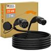 LAPP MOBILITY 22KW Cavo Ricarica Auto Elettrica Tipo 2 - trifase 7m Cavo Ricarica Tipo 2 - protetto IP55-32a - Moda 3 Cavo Tipo 2 contatti resistenti corrosion - adatto per PHEV & BEV