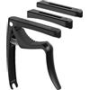 Linrax C3 Capotasto Chitarra, Capo 4 in 1 con Estrattore Perni a Ponte, Capotasto per Chitarra Acustica Elettrica Classica Basso Ukulele Banjo Mandolino, 3 Teste in Silicone, Accessori Chitarra, Nero