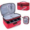 Trunab Borsa Medica Piccola con Lucchetto a Combinazione, Borsa da Viaggio Medica Chiudibile con Mini Custodia per Casa, Viaggio, Emergenza, Rosso (Borsa Vuota), Design Brevettato