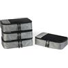 Amazon Essentials, Set di 4 Packing Cube, Accessori da Viaggio, Organizer per Bagagli con Doppia Cerniera, Parte Superiore in Rete, Poliestere, Small, Grigio (in Precedenza Amazon Basics)