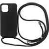 Ququcheng Cover Compatible con iPhone 11,Cellulare Girocollo Custodia con Cordino TPU corda Silicone Case Bumper per iPhone 11 Custodia-Nero