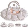 HB.YE 5 in 1 Palestrina Neonato Multiattivita,Palestrine Neonato con 5 Giocattoli,Tappetino da gioco per bambini Palestrina Evolutiva Neonato Palestrina Bambini Tummy Time,Antiscivolo Addensato