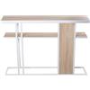 DRW Tavolo di Ingresso in Legno e Metallo Rovere 120x25x82cm, Quercia e Bianco