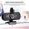 mingqian Telecamera per videoconferenza webcam grandangolare 1080P Plug & Play USB con copriobiettivo e treppiede per scatola TV desktop portatile