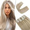 SEGO Extension Capelli a Clip 12 PCS Lunga Hair Extension Capelli Estensioni Lisci Sintetici Posticci Donna 55 cm Biondo sabbia & biondo chiaro