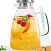 HEFTMAN Caraffa in Vetro 2 Litri con Coperchio - Brocca Acqua Vetro  Borosilicato Resistente al Calore, Caraffa Vetro per Acqua Calda e Fredda,  Caffè, Latte, Succo Di Frutta, Limonata : : Casa