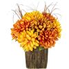 Flair Flower Fiore artificiale crisantemo in vaso, composizione autunnale, fiori artificiali, decorazione per Halloween, giorno del Ringraziamento, decorazione floreale autunnale, foglie autunnali, decorazione da