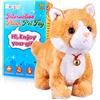 Marsjoy Giallo Peluche Gatto Interattivo Robot, Barking Meow Gattino Touch Control, Elettronico Pet Cat Kitty Animato per Ragazza Bambino: L: 30,5