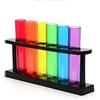 CKB LTD - Bar Amigos - Set di bicchieri per liquore a forma di fiale da laboratorio, in plastica, con supporto, colori: lilla/blu/verde/giallo/arancione/rosso
