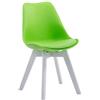 CLP Sedia Visitatore Borneo In Polipropilene E Similpelle I Sedia Pranzo Design Imbottita I Sedia Attesa Scandinava, Colore:verde, Colore del telaio:bianco