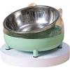 KLOVA Aumenta le ciotole per gatti per cani in acciaio inox inclinato, ciotola rialzata, simpatico dispenser di cibo in plastica per pulire le ciotole per gatti aumentate inclinate più carine