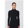 Tezenis Maglia Pesante Manica Lunga Collo Alto Costine Con Lana Donna Nero