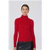 Tezenis Maglia Pesante Manica Lunga Collo Alto Costine Con Lana Donna Rosso