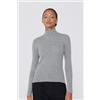 Tezenis Maglia Pesante Manica Lunga Collo Alto Costine Con Lana Donna Grigio
