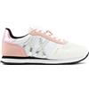 Armani Exchange Pink Details, Microfiber Suede Inserts, Silver Logo, Scarpe da Ginnastica Donna, Rosa Bianca, 37 EU