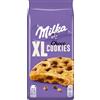 Milka, Cookies XL Choco, Biscotto Maxi Croccante con Golose Pepite di Cioccolato al Latte Milka, con Latte Alpino, Cacao Sostenibile, 184g (8 biscotti da 23g)