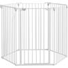 PawHut Cancellino per Cani di Taglia Media Pieghevole a 6 Pannelli, in Acciaio e Plastica, 123x102x100 cm, Bianco|Aosom