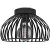 Eglo Mogano 3 - Lampada da soffitto dal design monocromatico, plafoniera, lampada da salotto in metallo di colore nero, con attacco E27, diametro 28 cm