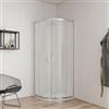 DEGHI Box doccia semicircolare 80x80 cm scorrevole con vetro stampato e profilo cromo 200h - Skin