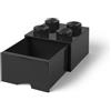 LEGO Cassetto-mattoncino portaoggetti nero a 4 bottoncini LEGO