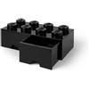 LEGO Cassetto-mattoncino portaoggetti nero a 8 bottoncini LEGO