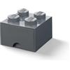 LEGO Cassetto-mattoncino a 4 bottoncini - Grigio scuro