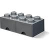 LEGO Cassetto-mattoncino a 8 bottoncini - Grigio scuro